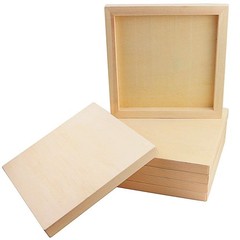 Owevvin 6 Pack 8 x 8 Inch Wood Panel Boards, 7.87 x inches, Brown