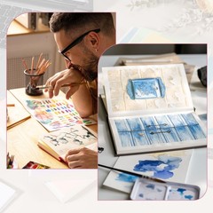 5.8×4.2″ Watercolor Sketchbook, 50 Sheets/100 Pages 230GSM/110lb, Yellow