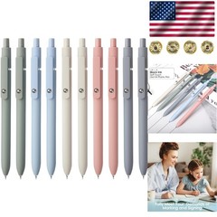 0.5mm Fine Point Gel Pens – 10pcs Fast Drying Retractable Pens for Office Use