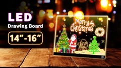 14″ LED Drawing Board with 7 Colors, Acrylic Dry Erase Lumiboard, Night Light &