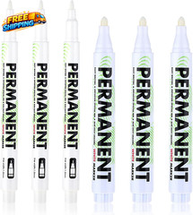 Acrylic White Paint Pens 6 Pack White Permanent Marker with Extra Fine Point