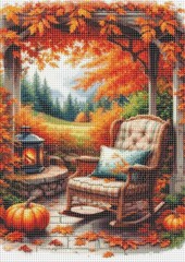 Fall Chair Pumpkin Leaf Diamond Art Painting Kits for Adults, Diamond Painting K