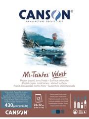 Canson Mi-Teintes Velvet Drawing Paper Pad, Cool 9.4″ x 12.6″, Tones