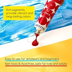 MEEDEN Gouache Paint Set 24 Colors 12ml Tubes Professional Art Supplies Non-Toxi