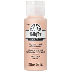 Folkart Acrylic Craft Paint, Papaya Whip 2 Fl Oz Premium Matte Home