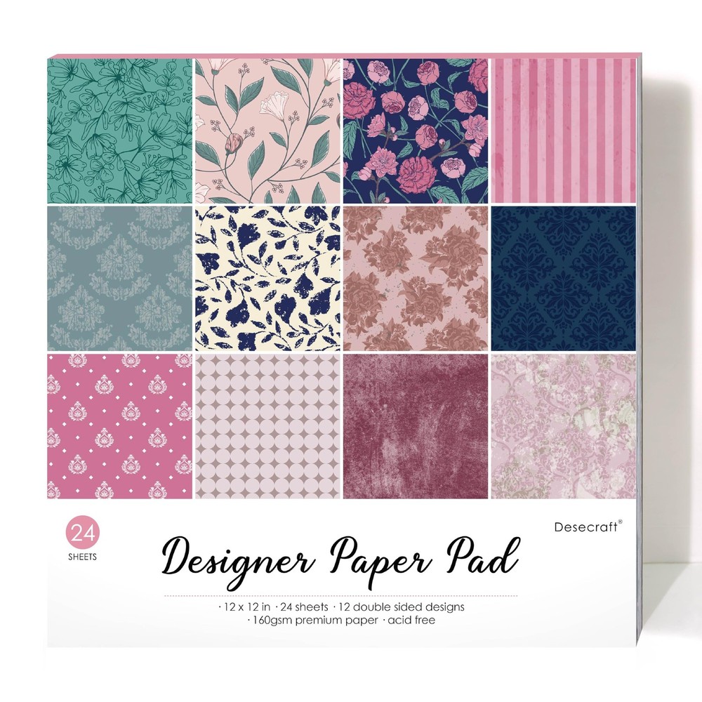 Desecraft Vintage Spring 12×12 in Double Sided Paper 12 x 12 inches, ivory