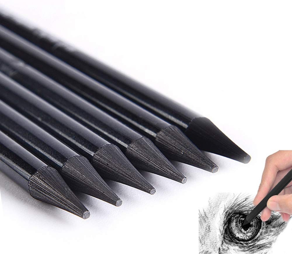 6 PCS Woodless Black Graphite Pencils Set Assorted HB 2B 4B 6B 8B EE Sketch