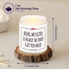 Afterprints Sister Gifts, Funny Candle, Gift for 7 ounce, White