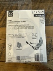 Zebra 10 Marker Set; Sarasa Fineliner Porous Point Pens, 0.8mm Tips Asst. Colors