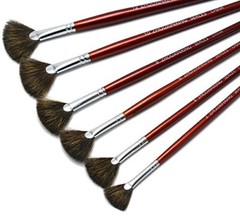 high-Grade Mink 6 pcs/Set Fish Tail Fan Shape Watercolor Gouache Acrylic Pain…