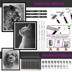 70 Pcs Drawing Set Sketching Kit – Sketch Pencils Art Supplies for Adults Art…