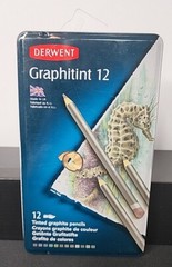 Set of 12 Graphitint Water-Soluble Tinted Graphite Pencils Derwent Tin Case