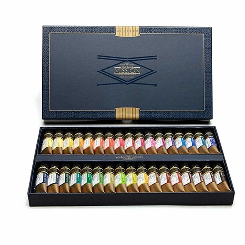 Mijello MWC-1534 Mission Gold Class Watercolor Paints 15ml X 34 Color
