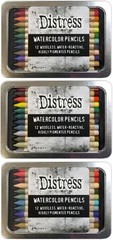 Ranger Tim Holtz Distress Watercolor Pencils Sets 1-6 Bundle 75 Count