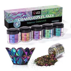 Chameleon Flakes, Resin Supplies -Intense Color Shift Pigment for Resin Molds…