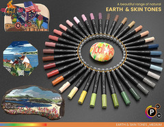 36 Acrylic Paint Pens Skin and Natural Earth Tone Marker Set for Rock Painting,