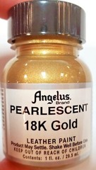 Angelus Acrylic Leather Paint Waterproof 1 oz- Pick Metallic Gold OR 18K Gold
