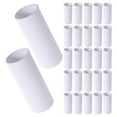 40Pcs Durable Craft Rolls Tubes White Paper Tubes for Creative DIY Paper Crafts