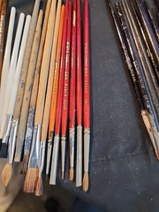 Vintage Hobby Lot of 41 Paint Brushes Gyros Red Sable Floquil Silver Fox Delta’s