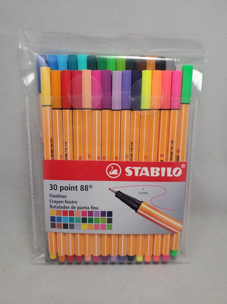 STABILO Point 88 Fineliner Pens Set of 30 Colors Pens 0.4 mm NEW