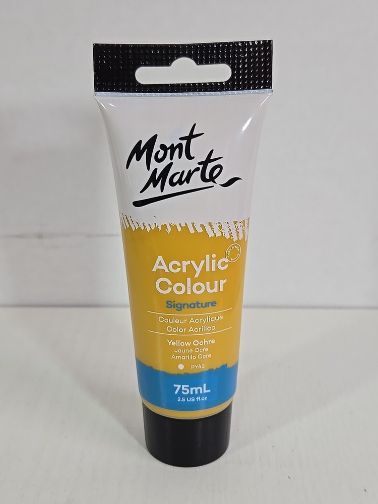 Mont Marte Acrylic Colour Signature Paint 75ML 2.5 oz YELLOW OCHRE New