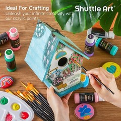 80 Colors Acrylic Paint, Acrylic Paint set with 12 Paint Brushes, 2oz/60ml Bo…