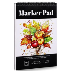 A4 Marker Pad 40 Sheets, 8.3×11.7 Inch Bleedproof Art Sketch Pad, 73lb/120gsm…