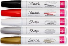 Sharpie Oil Paint Markers, Assorted Metallic Colors, 5 Count