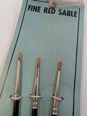 Vintage Loew-Cornell Red Sable Brushes, 434C Lot of 3 NIP Germany