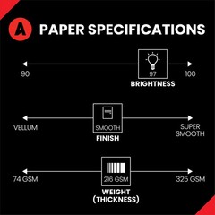 Cardstock Paper 8.5 x 11 80lb White 250 Sheets 1 Ream 131482R Accent Opaque