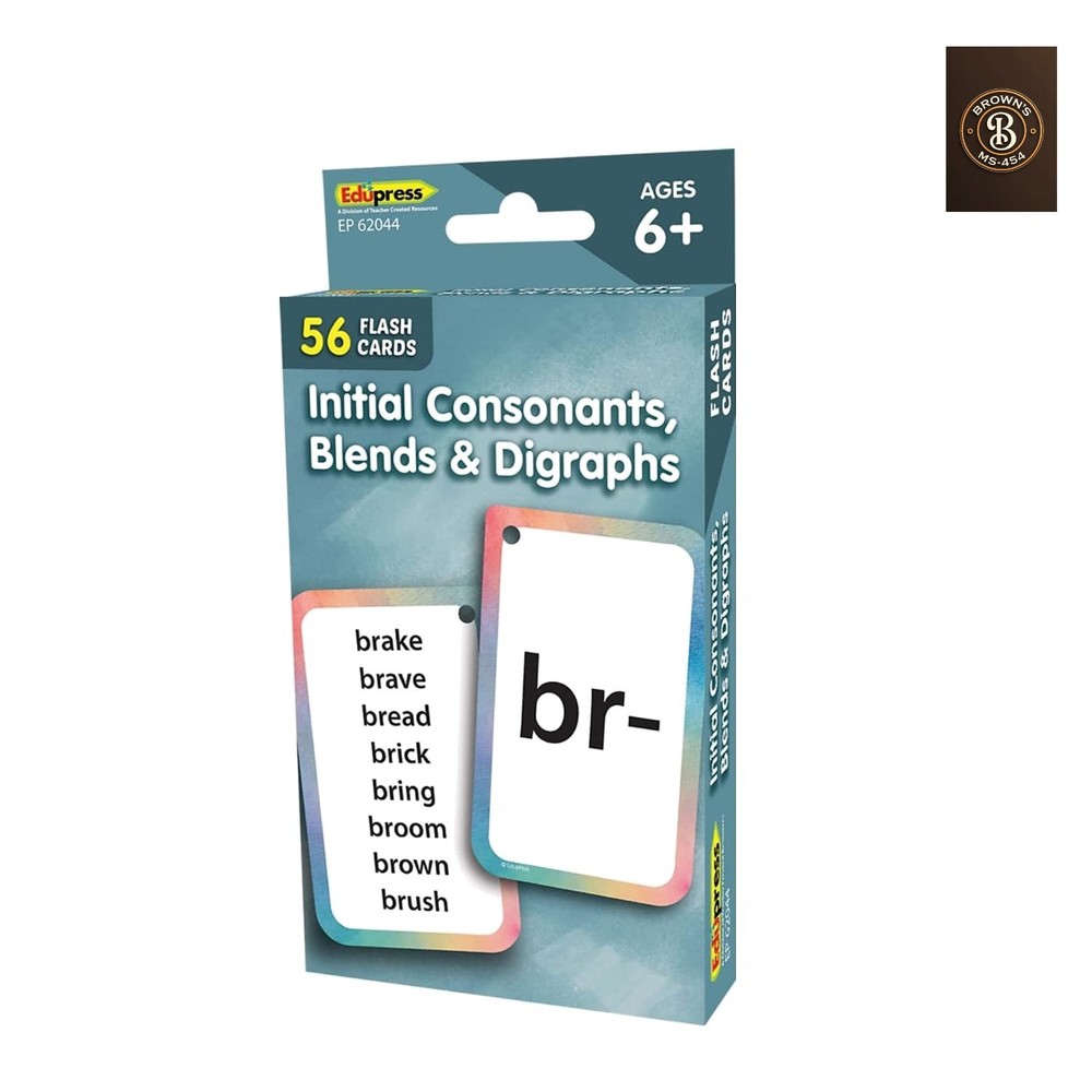 Initial Consonants, Blends & Digraphs Flash Cards EP62044