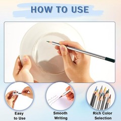 Underglaze Ceramic Pencils Set Water-Based 10 Colors Pottery Art Tools with Pen