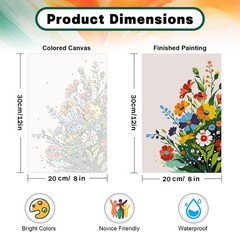 Framed Paint by Numbers Kit for 8*12 Inch, DG-OP-F-ColorfulFlowers-2030