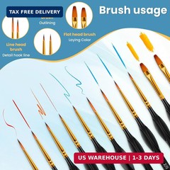 Paint Brushes Set Art Supplies, 11 PCS Miniature Paint Brushes for Acrylic Paint