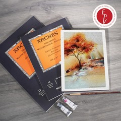 11.69×16.53 Inch Watercolor Pad 100% Cotton Paper 140 lb Rough 12 Sheet