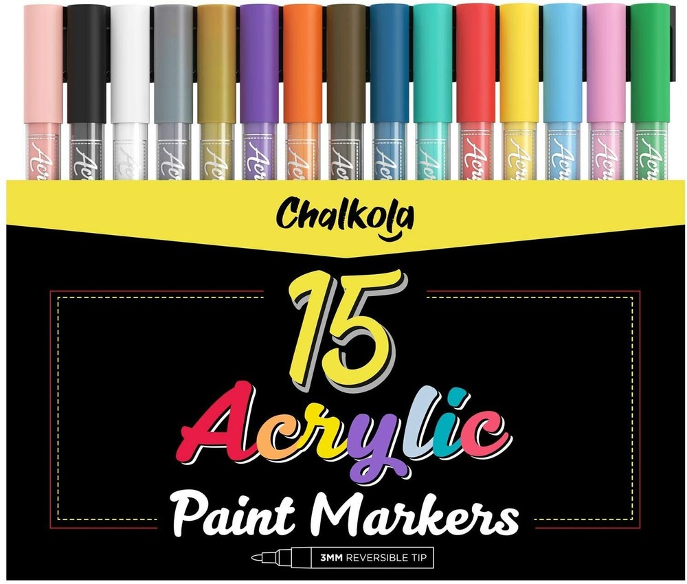 Acrylic Paint Markers for Rock Painting Stone Ceramic Glass Wood Canvas – Set
