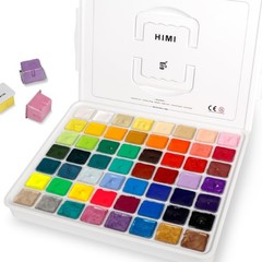 HIMI Gouache Paint Set, 56 Colors x 30ml/1oz, Contains Metallic and Fluoresce…
