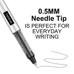 GC QUILL Liquid Rollerball Pens, Pack of 24, 0.5mm Black Ink
