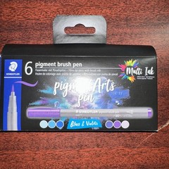Staedtler 6 Pigment Brush Pen Multi-Ink Pigment Arts Pen Blue & Violets