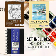 162-Piece Mega Wood Box Artist Kit with Painting, Drawing & Art Supplies for Adu