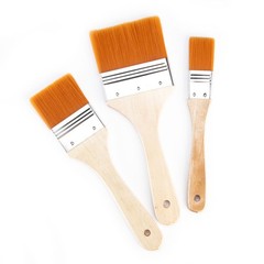 Golden Brushes 3 Pack, Fine Art Painting, Various Sizes, Beige