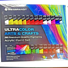 Weisbrandt Ultra Color Arts & Crafts 28 Premium Pigments Acrylic Paint Set