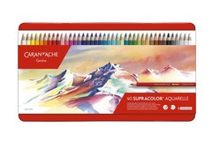 Caran d Ache Supracolor 40 Count Colored Pencils Set Metal Box Swiss Quality