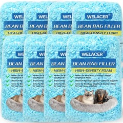 Bean Bag Filler 40lb Shredded Memory Foam Blue Pack of 8 CLHM40-US Welacer 40lbs