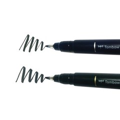 62038 Fudenosuke Brush Pens, Hard and Soft Tip Brush Pens, Black, 2 Pack