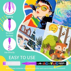 Acrylic Paint Markers 240 Colors Water-Based No-Bleed Ink – Perfect for DIY