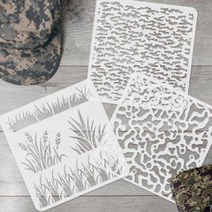 12PCS Camo Stencils for Spray Paint 12 x 12 Inch Camouflage Stencils with Bru…