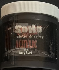 Soho Urban Artist Heavy Body Acrylic Paint – 500 ml Jar – Ivory Black