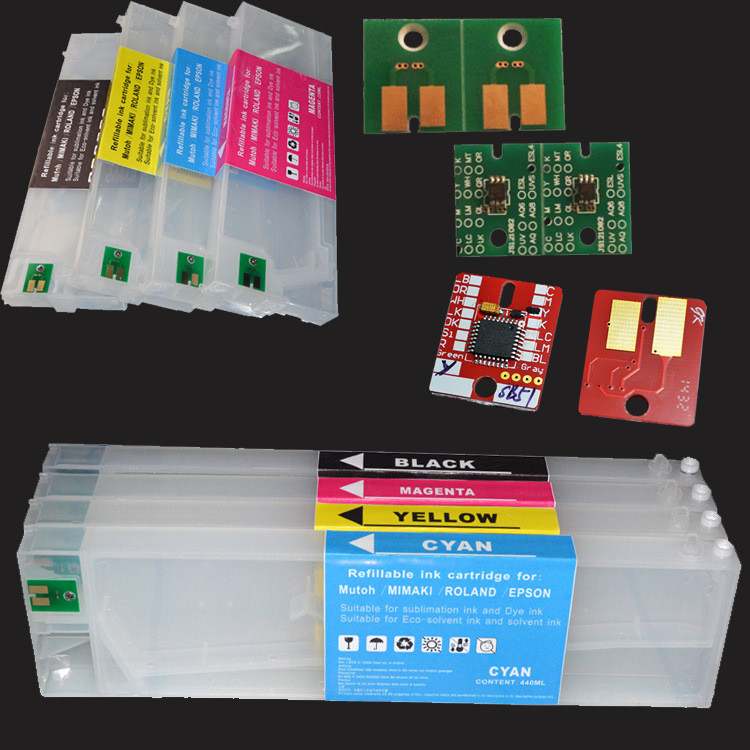 Refillable cartridge with Permanent ARC chip for Roland ECO-SOL MAX 4pcs/set