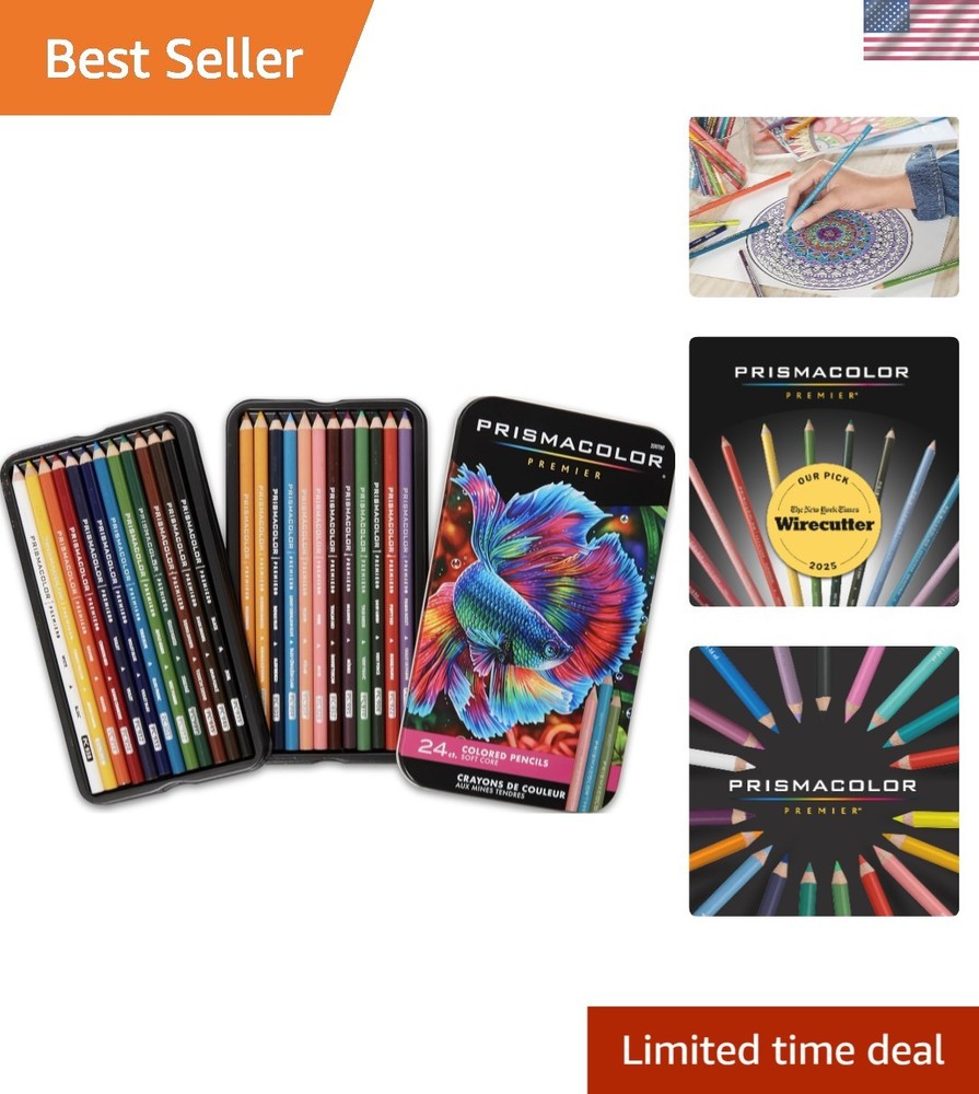Vibrant 24 Count Premiers in Soft Core Colored Pencils for Artistic Expression